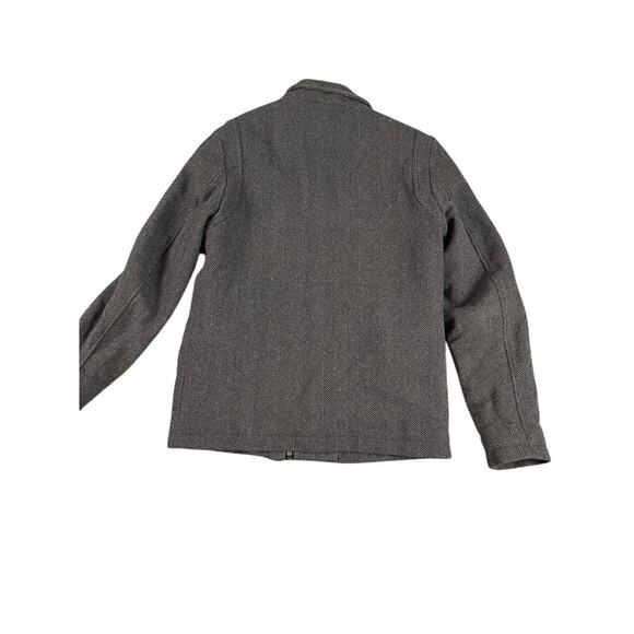 Guess Black Herringbone Wool Blend  Women's S/P Snap Front Lined Winter Coat - Picture 2 of 8